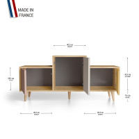 Meuble de rangement EX AEQUO - Chêne Clair - Abricot - Cachemire - Curry YZ-EXCLOUV-ABCACY-01-01