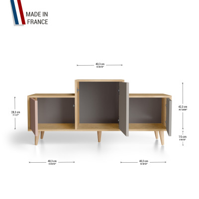 Meuble de rangement EX AEQUO - Chêne Clair - Abricot - Sienne - Cubanite YZ-EXCLOUV-ABSICB-01-01