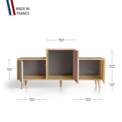 Meuble de rangement EX AEQUO - Chêne Clair - Cachemire - Abricot - Curry YZ-EXCLOUV-CAABCY-01-01