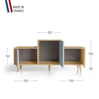 Meuble de rangement EX AEQUO - Chêne Clair - Cachemire - Curaçao - Curry YZ-EXCLOUV-CACUCY-01-01