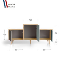 Meuble de rangement EX AEQUO - Chêne Clair - Cubanite - Curaçao - Tropical YZ-EXCLOUV-CBCUTR-01-01