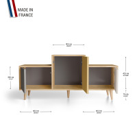 Meuble de rangement EX AEQUO - Chêne Clair - Cubanite - Curry - Cachemire YZ-EXCLOUV-CBCYCA-01-01