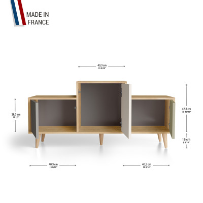 Meuble de rangement EX AEQUO - Chêne Clair - Cubanite - Porcelaine - Olive YZ-EXCLOUV-CBPOOL-01-01