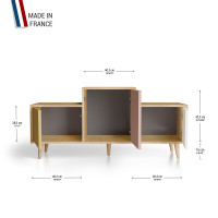 Meuble de rangement EX AEQUO - Chêne Clair - Curry - Abricot - Porcelaine YZ-EXCLOUV-CYABPO-01-01