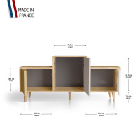 Meuble de rangement EX AEQUO - Chêne Clair - Curry - Cachemire - Porcelaine YZ-EXCLOUV-CYCAPO-01-01