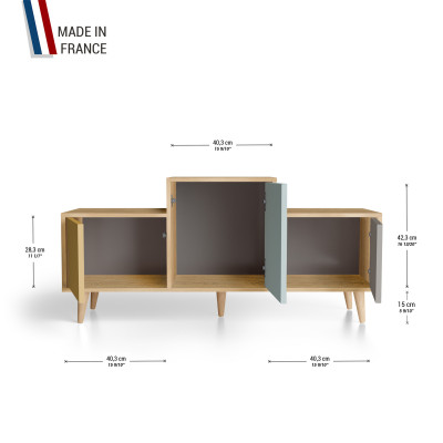 Meuble de rangement EX AEQUO - Chêne Clair - Curry - Curaçao - Cubanite YZ-EXCLOUV-CYCUCB-01-01