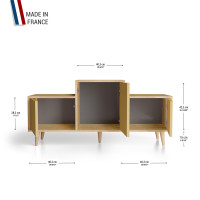 Meuble de rangement EX AEQUO - Chêne Clair - Curry - Curry - Curry YZ-EXCLOUV-CYCYCY-01-01