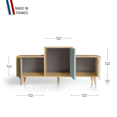 Meuble de rangement EX AEQUO - Chêne Clair - Olive - Curaçao - Porcelaine YZ-EXCLOUV-OLCUPO-01-01