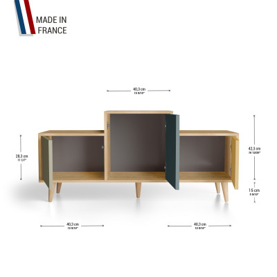 Meuble de rangement EX AEQUO - Chêne Clair - Olive - Tropical - Curry YZ-EXCLOUV-OLTRCY-01-01