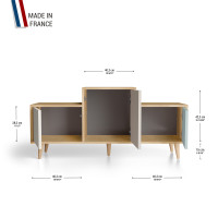 Meuble de rangement EX AEQUO - Chêne Clair - Porcelaine - Cachemire - Curaçao YZ-EXCLOUV-POCACU-01-01