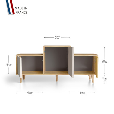 Meuble de rangement EX AEQUO - Chêne Clair - Porcelaine - Cachemire - Curry YZ-EXCLOUV-POCACY-01-01