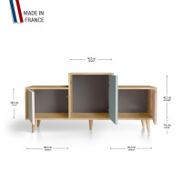 Meuble de rangement EX AEQUO - Chêne Clair - Porcelaine - Curaçao - Abricot YZ-EXCLOUV-POCUAB-01-01