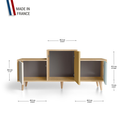 Meuble de rangement EX AEQUO - Chêne Clair - Porcelaine - Curry - Curaçao YZ-EXCLOUV-POCYCU-01-01