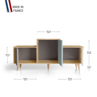 Meuble de rangement EX AEQUO - Chêne Clair - Sienne - Curaçao - Porcelaine YZ-EXCLOUV-SICUPO-01-01