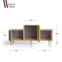 Meuble de rangement EX AEQUO - Chêne Clair - Sienne - Curry - Porcelaine YZ-EXCLOUV-SICYPO-01-01