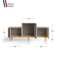 Meuble de rangement EX AEQUO - Chêne Clair - Sienne YZ-EXCLOUV-SISISI-01-01