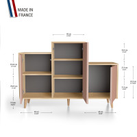 Meuble de rangement GRAND PODIUM - Chêne Clair - Abricot YZ-GPDCLOUV-ABABAB-01-01