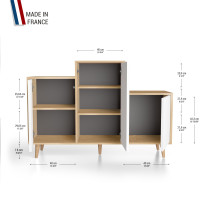 Meuble de rangement GRAND PODIUM - Chêne Clair - Blanc YZ-GPDCLOUV-BLBLBL-01-01