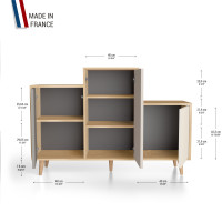 Meuble de rangement GRAND PODIUM - Chêne Clair - Cubanite - Cachemire - Porcelaine YZ-GPDCLOUV-CBCAPO-01-01