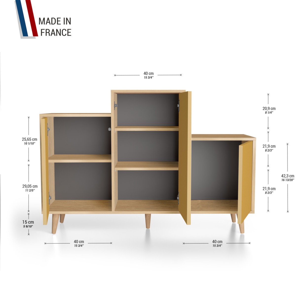 Meuble de rangement GRAND PODIUM - Chêne Clair - Curry YZ-GPDCLOUV-CYCYCY-01-01