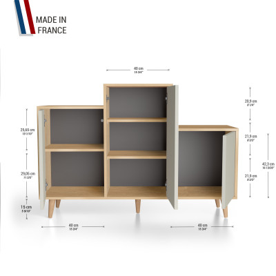 Meuble de rangement GRAND PODIUM - Chêne Clair - Perle YZ-GPDCLOUV-PEPEPE-01-01