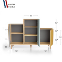 Meuble de rangement GRAND PODIUM - Chêne Clair - Sienne - Curaçao - Curry YZ-GPDCLOUV-SICUCY-01-01