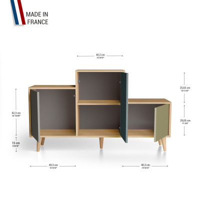 Meuble de rangement PODIUM - Chêne Clair - Cubanite - Tropical - Olive YZ-PDCLOUV-CBTROL-01-01