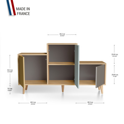 Meuble de rangement PODIUM - Chêne Clair - Curry - Curaçao - Cubanite YZ-PDCLOUV-CYCUCB-01-01