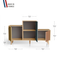 Meuble de rangement PODIUM - Chêne Clair - Curry - Tropical - Terracotta YZ-PDCLOUV-CYTRTE-01-01