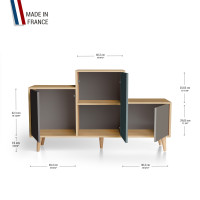 Meuble de rangement PODIUM - Chêne Clair - Graphite - Tropical - Cubanite YZ-PDCLOUV-GPTRCB-01-01