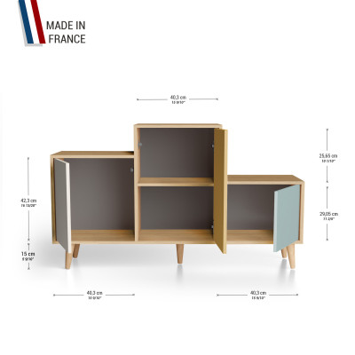 Meuble de rangement PODIUM - Chêne Clair - Porcelaine - Curry - Curaçao YZ-PDCLOUV-POCYCU-01-01