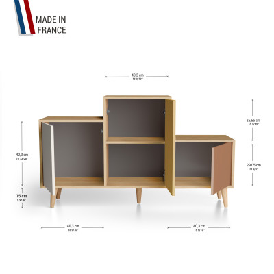 Meuble de rangement PODIUM - Chêne Clair - Porcelaine - Curry - Terracotta YZ-PDCLOUV-POCYTE-01-01