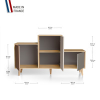 Meuble de rangement PODIUM - Chêne Clair - Terracotta - Cachemire - Cubanite YZ-PDCLOUV-TECACB-01-01