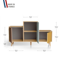 Meuble de rangement PODIUM - Chêne Clair - Terracotta - Curaçao - Curry YZ-PDCLOUV-TECUCY-01-01