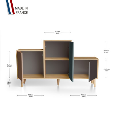 Meuble de rangement PODIUM - Chêne Clair - Terracotta - Tropical - Graphite YZ-PDCLOUV-TETRGP-01-01