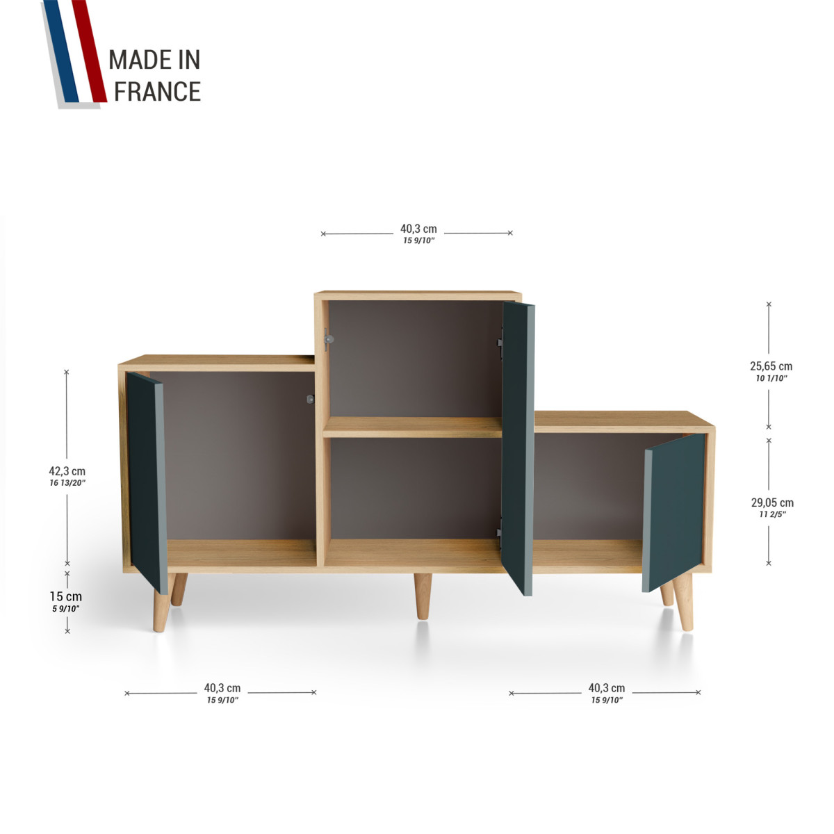 Meuble de rangement PODIUM - Chêne Clair - Tropical YZ-PDCLOUV-TRTRTR-01-01