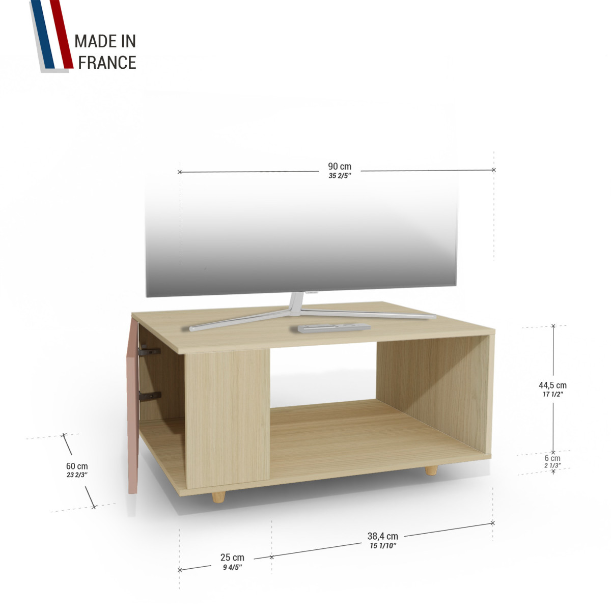 Meuble TV Chêne Clair - Abricot - Chêne Clair - Chêne Clair YZ-NXCLOUV-ABCLCL-01-01