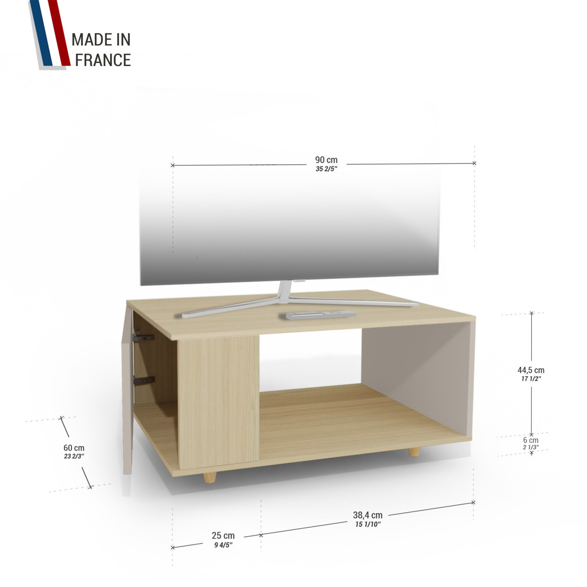 Meuble TV Chêne Clair - Cachemire - Chêne Clair - Cachemire YZ-NXCLOUV-CACLCA-01-01