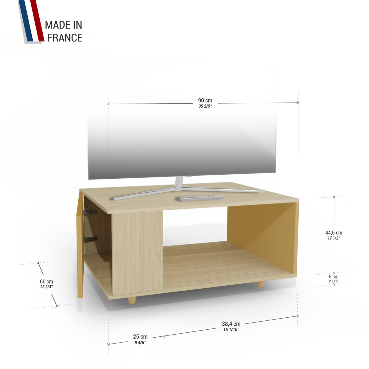 Meuble TV Chêne Clair - Curry - Chêne Clair - Curry YZ-NXCLOUV-CYCLCY-01-01