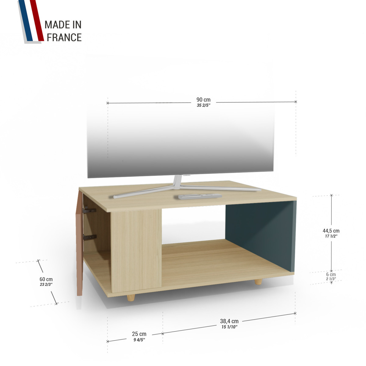 Meuble TV Chêne Clair - Terracotta - Tropical YZ-NXCLOUV-TECLTR-01-01