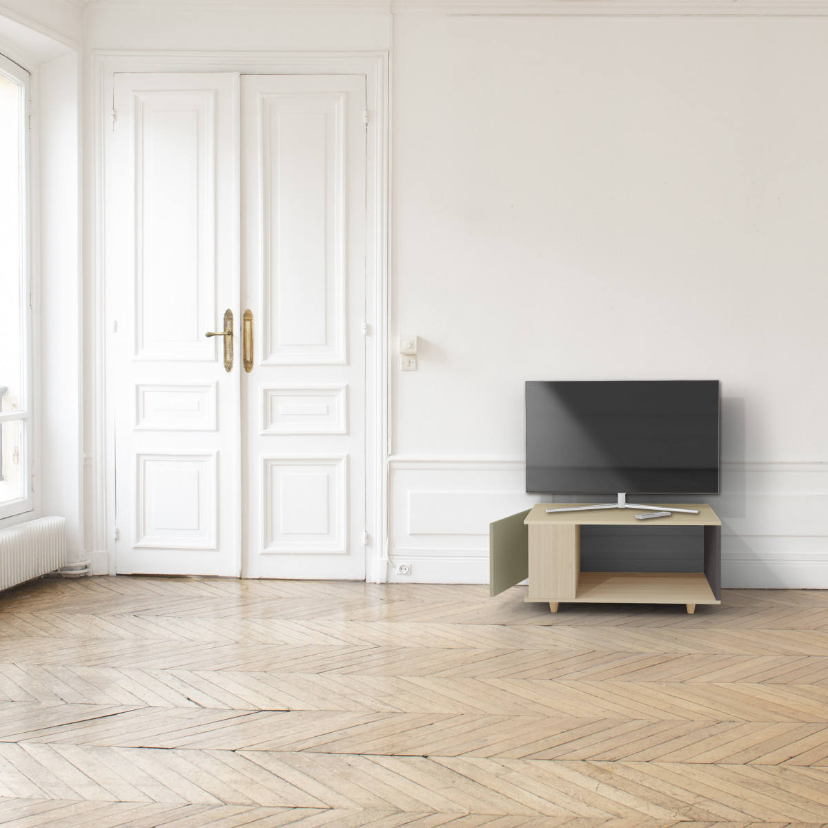 Meuble TV Chêne Clair - Olive - Graphite YZ-NXCL1362702954-OLCLGP-01-00