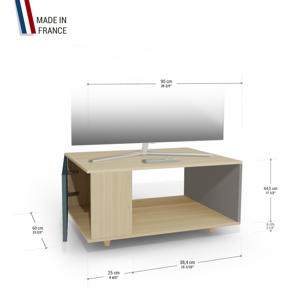 Meuble TV Chêne Clair - Tropical - Cubanite YZ-NXCLOUV-TRCLCB-01-01