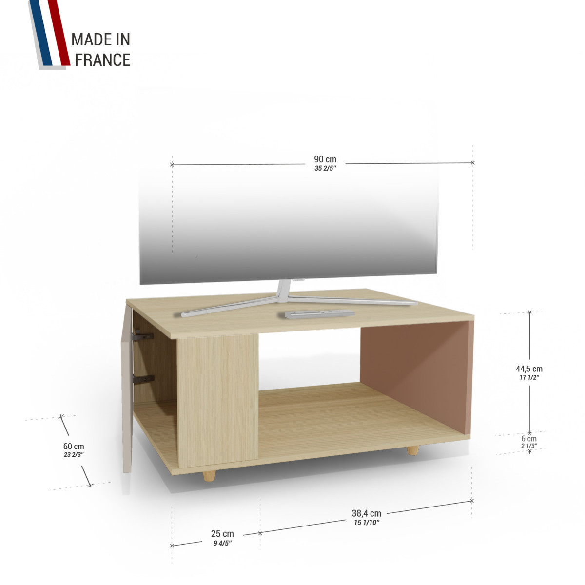 Meuble TV Chêne Clair - Cachemire - Terracotta YZ-NXCLOUV-CACLTE-01-01