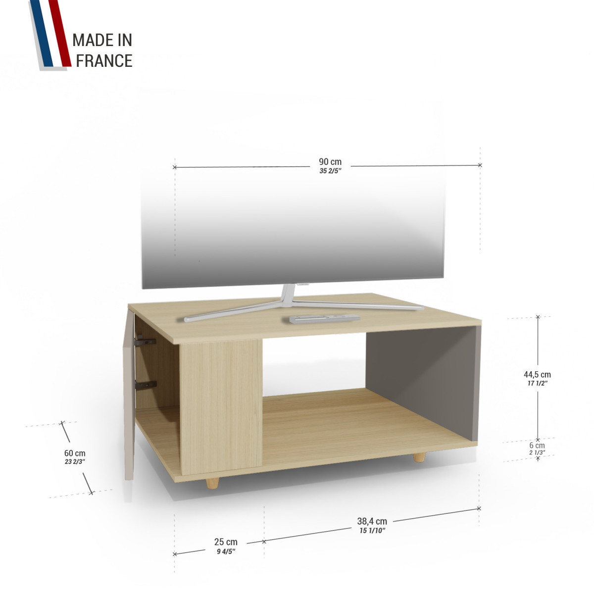 Meuble TV Chêne Clair - Cachemire - Cubanite YZ-NXCLOUV-CACLCB-01-01