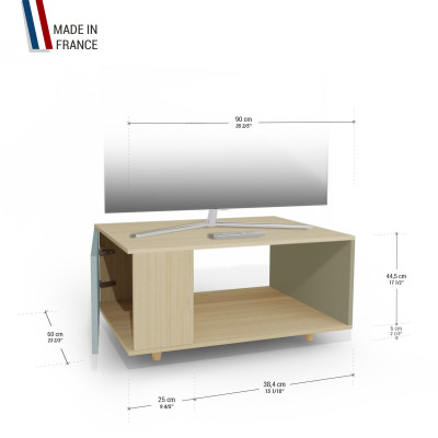 Meuble TV Chêne Clair - Curaçao - Olive YZ-NXCLOUV-CUCLOL-01-01