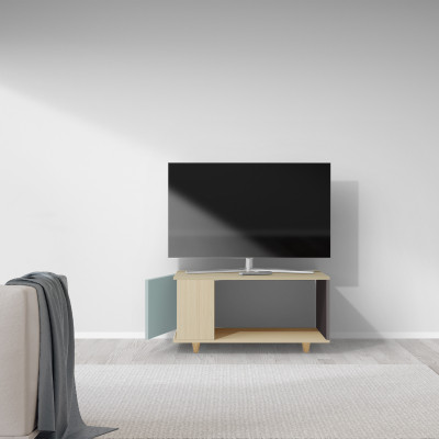 Meuble TV Chêne Clair - Curaçao - Graphite YZ-NXCL1280854598-CUCLGP-01-00