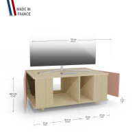 Grand meuble TV Chêne Clair - Abricot - Chêne Clair - Abricot YZ-GNXCLOUV-ABCLAB-01-01