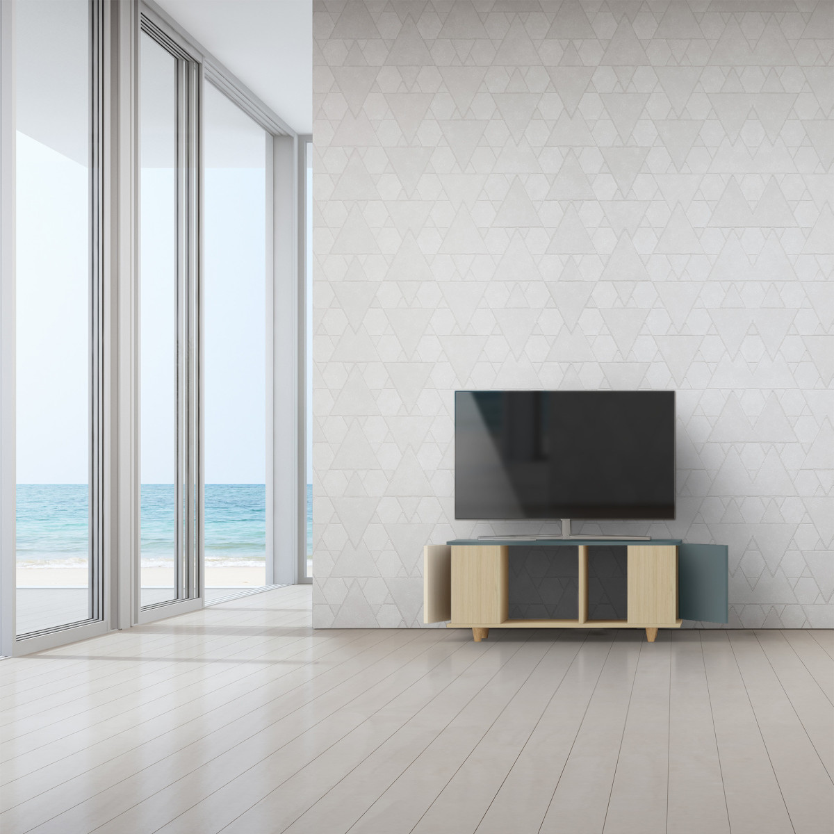 Grand meuble TV Chêne Clair - Chêne Clair - Tropical - Tropical dans Grand meuble TV par YZON