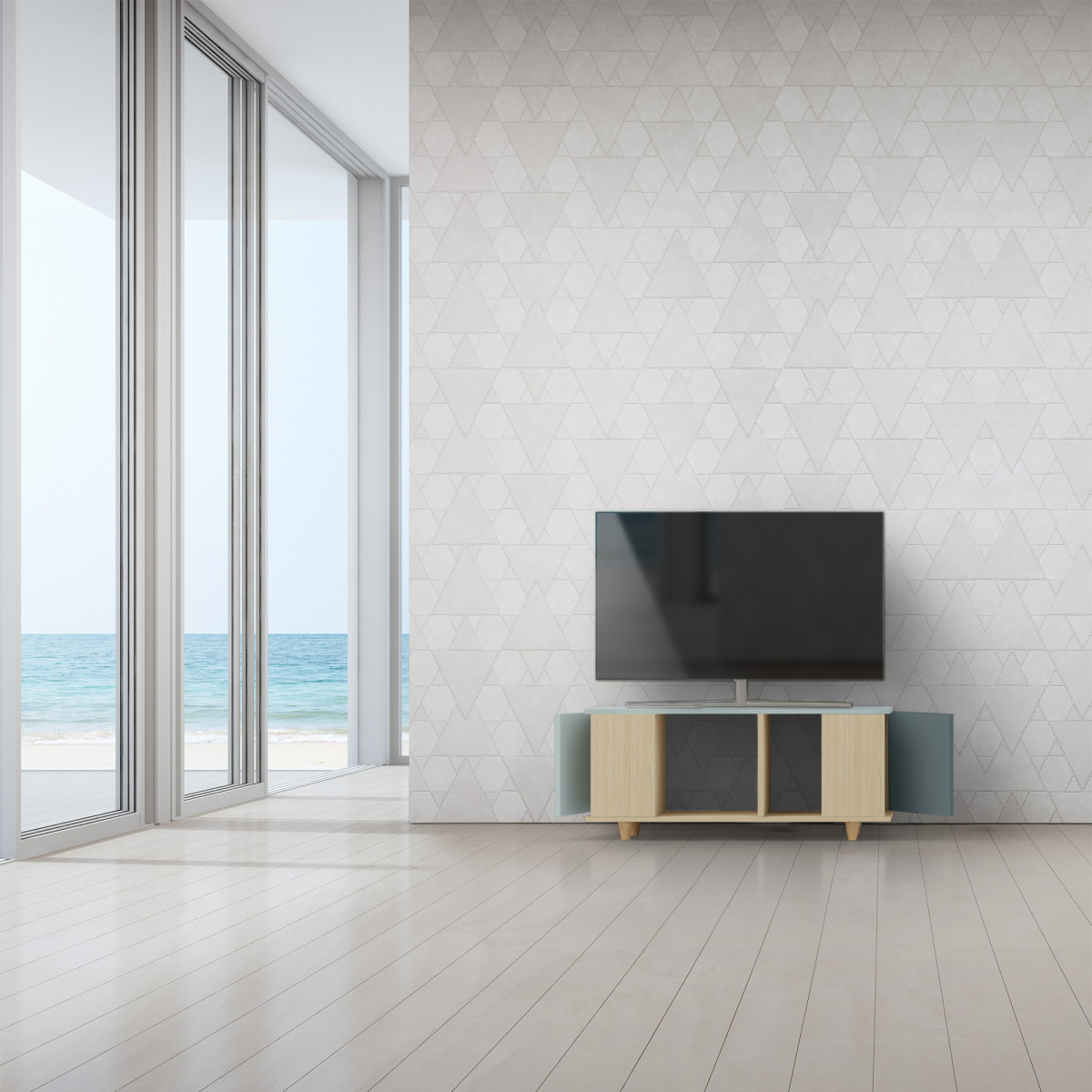 Grand meuble TV Chêne Clair - Curaçao - Curaçao - Tropical dans Grand meuble TV par YZON