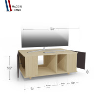 Grand meuble TV Chêne Clair - Graphite - Chêne Clair - Graphite YZ-GNXCLOUV-GPCLGP-01-01